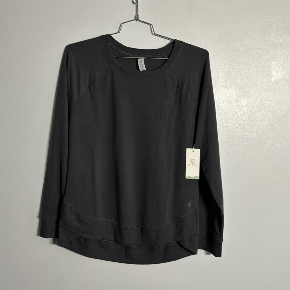 Crew Neck Top With Hi-low Hem